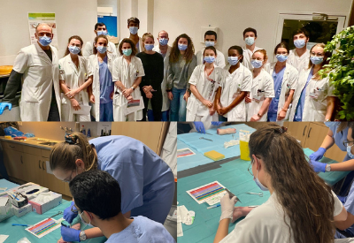 Cours de suture dans le service de chirurgie vasculaire à l'EHC